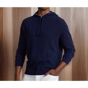 POLO Ralph Lauren RRL Washable Cashmere Hooded Sweater Blue Mens Large NEW
